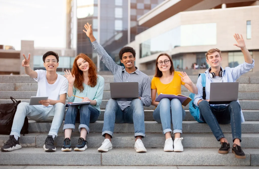 students after psychotherapy enjoying themselves